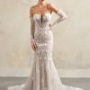 Sottero and Midgley Athlone Lane mermaid trouwjurk - strapless bruidsjurk met bloemenkant en lange sleep