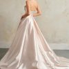 Achteraanzicht van de Sottero and Midgley Faro ballgown trouwjurk in blush - strapless trouwjurk met knoopdetails op de rug