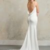 Achteraanzicht van Maggie Sottero Moon trouwjurk met lage rug en knoopdetails